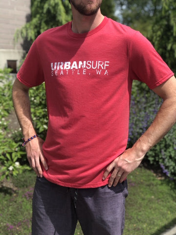 Urban Surf Tech Logo Tee - Red Frost - Urban Surf
