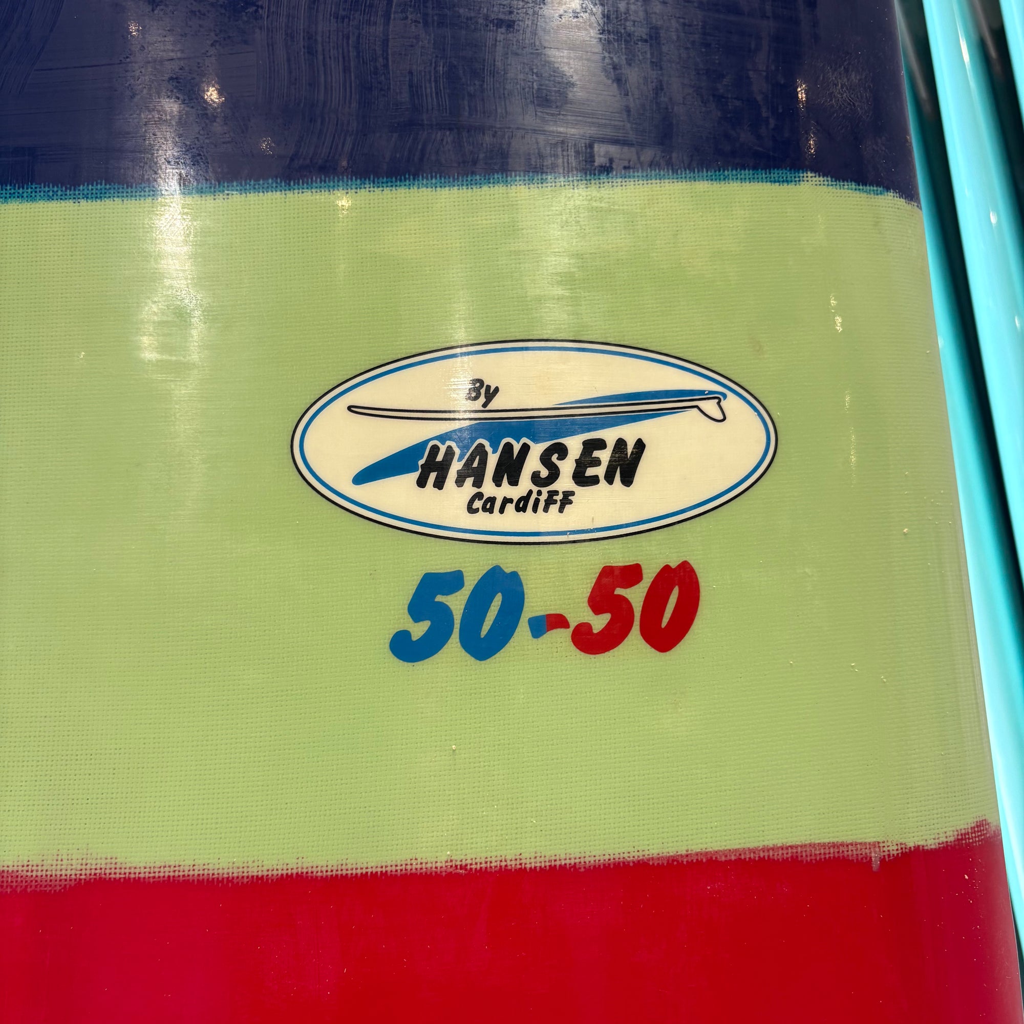 Used 9'10" Hansen Cardiff 50-50 surfboard w bag