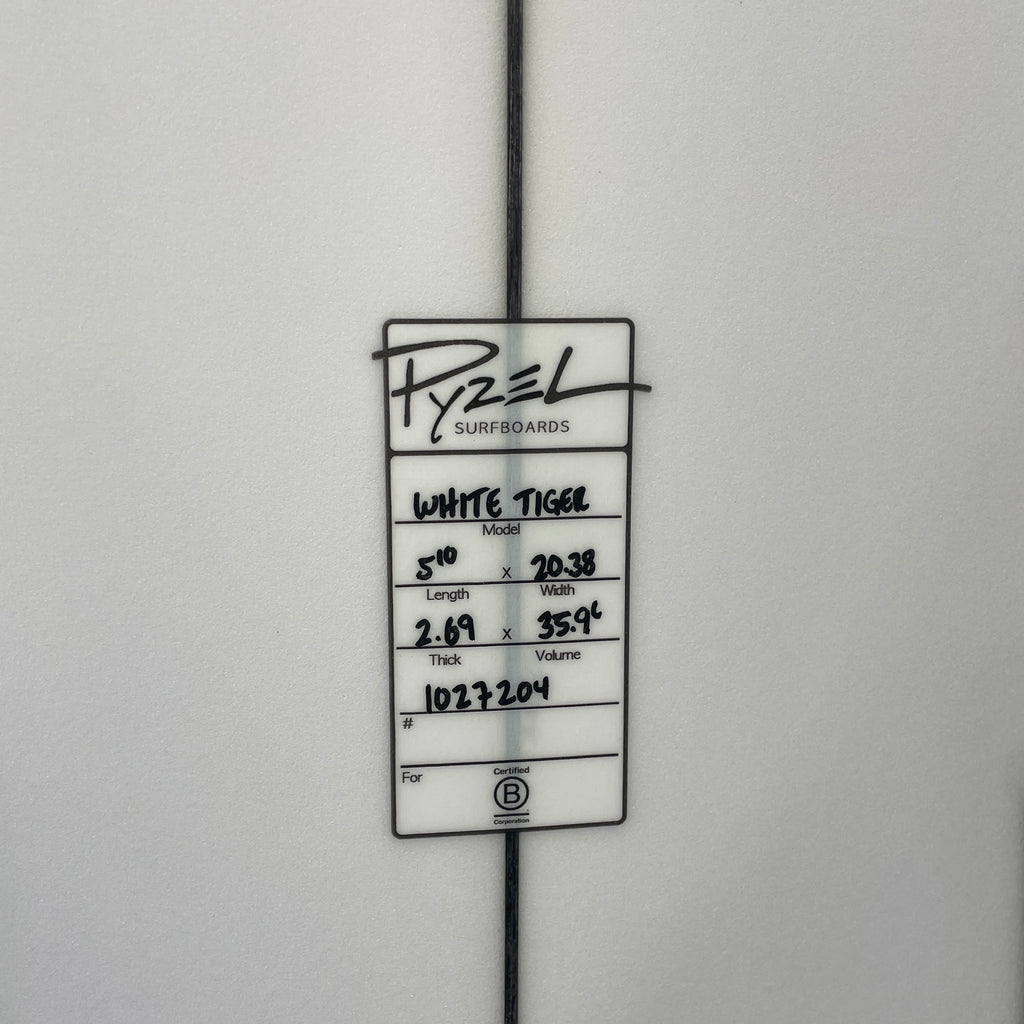 5'10" Pyzel White Tiger