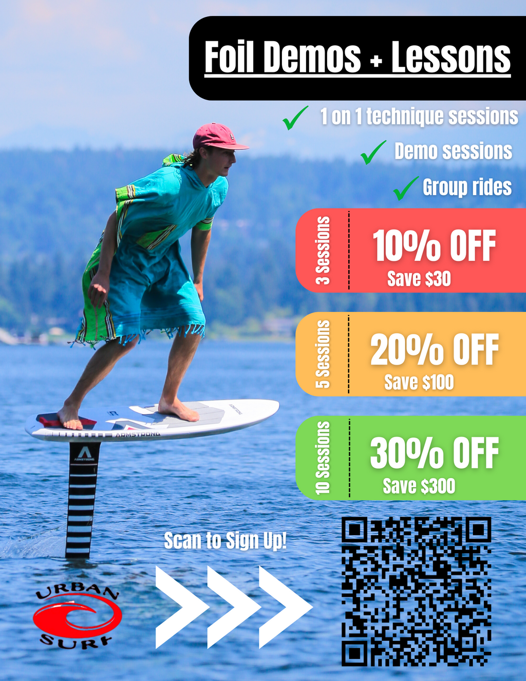 Urban Surf Foil Lessons - Urban Surf