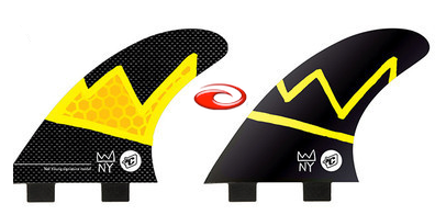 Creatures Nat Young Arc small fin set - Carbon - Two Tab / FCS - Urban Surf