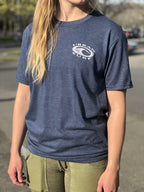 Men & Women's Retro Logo Tee - Navy Frost - Urban Surf