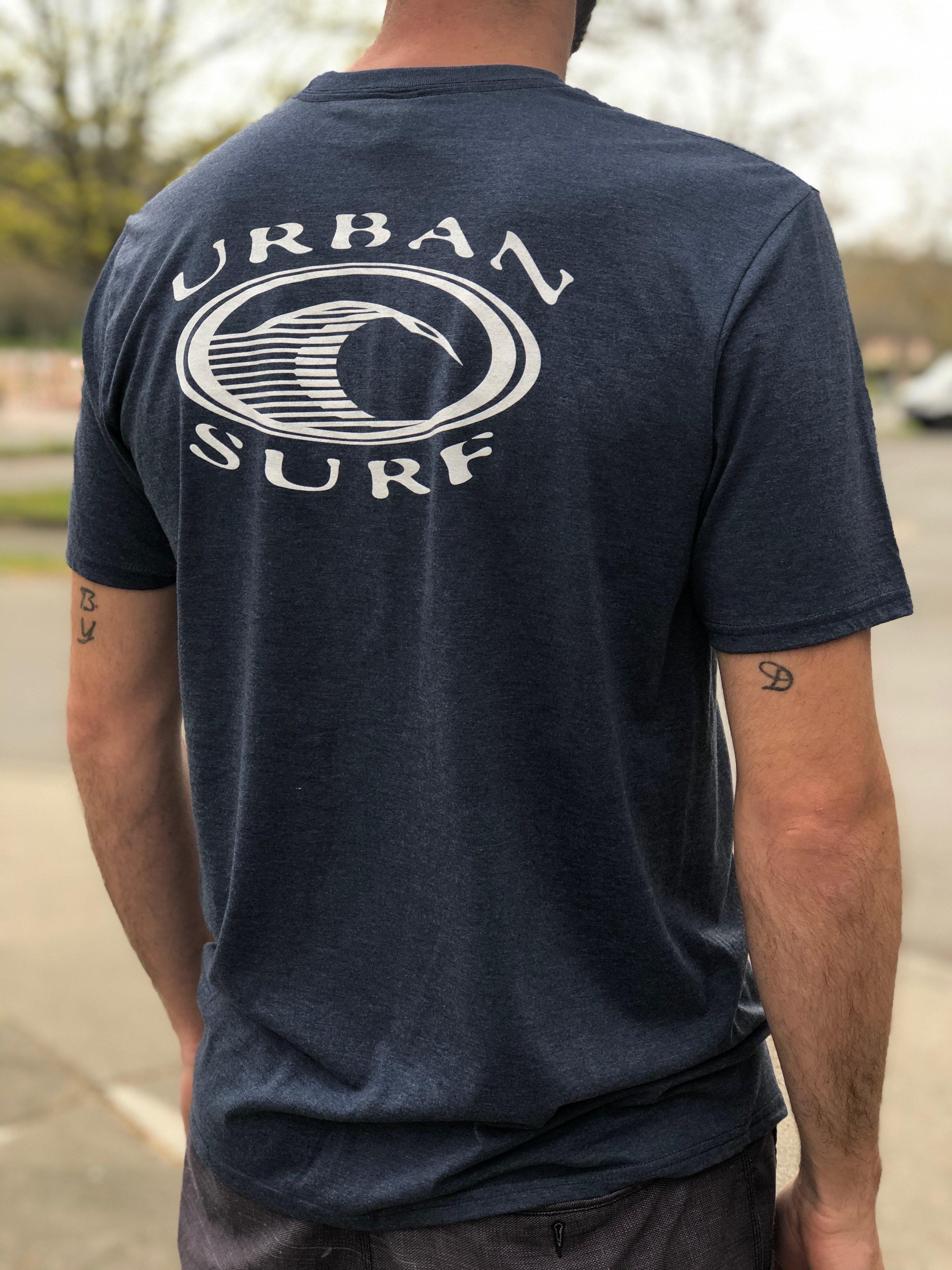 Men & Women's Retro Logo Tee - Navy Frost - Urban Surf