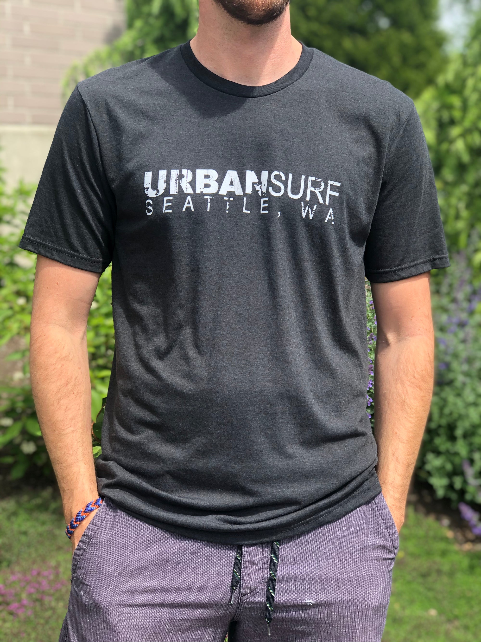 Urban Surf Tech Logo Tee - Black Frost - Urban Surf