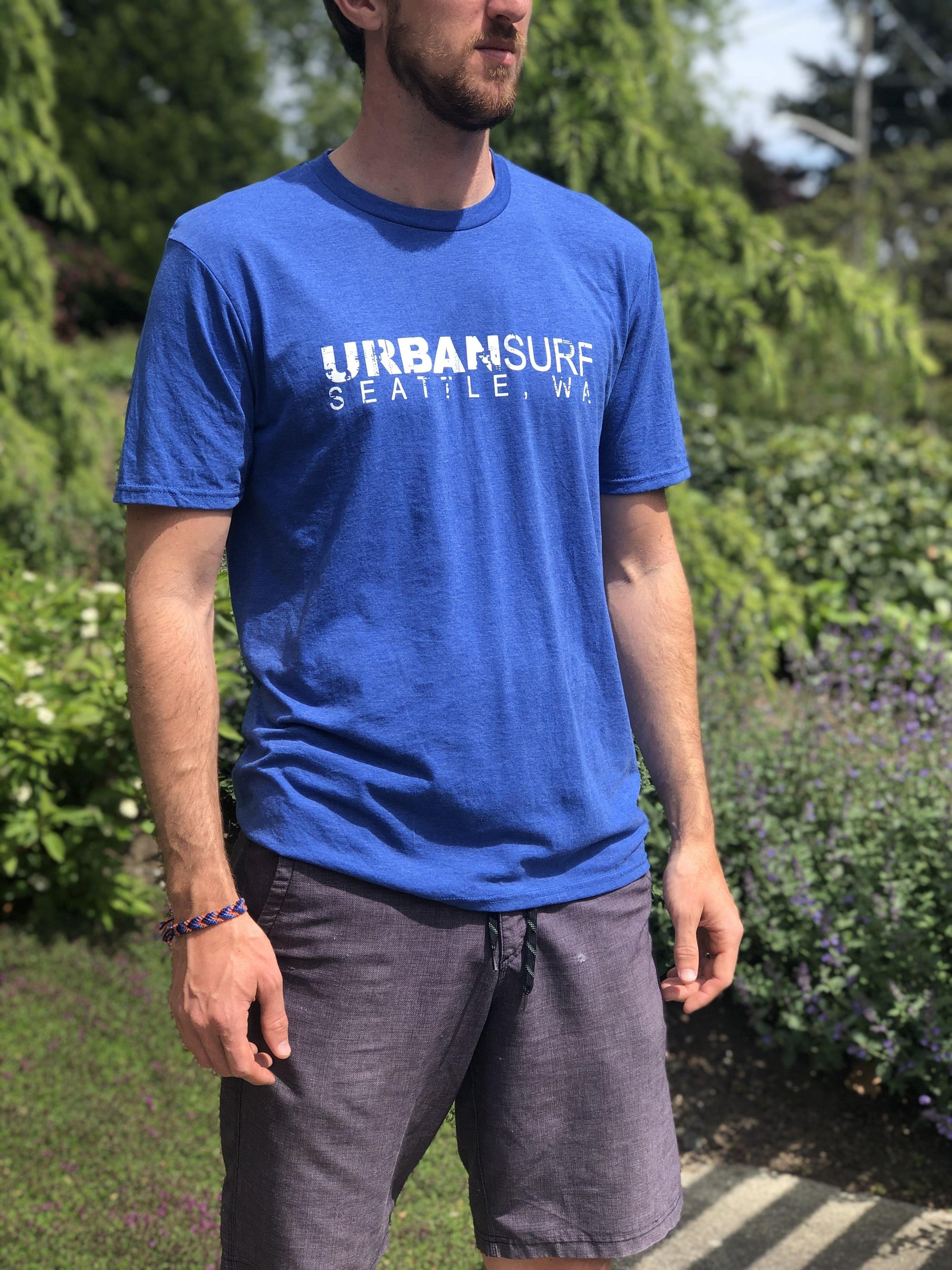 Urban Surf Tech Logo Tee - Royal Frost - Urban Surf