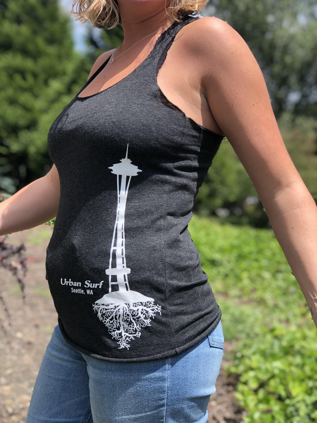 Women's Needle Tank - Dark Grey/White - Urban Surf