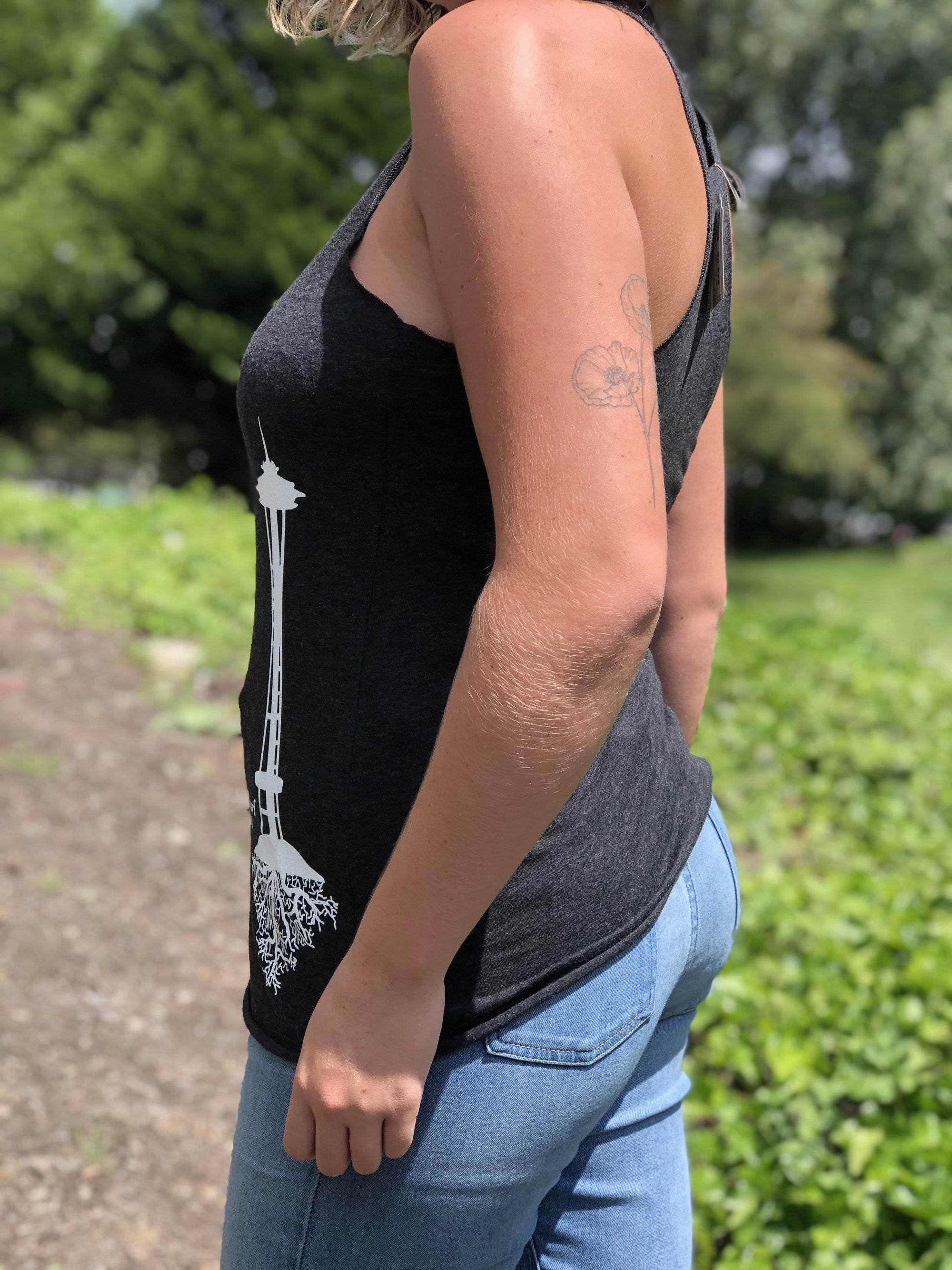 Women's Needle Tank - Dark Grey/White - Urban Surf