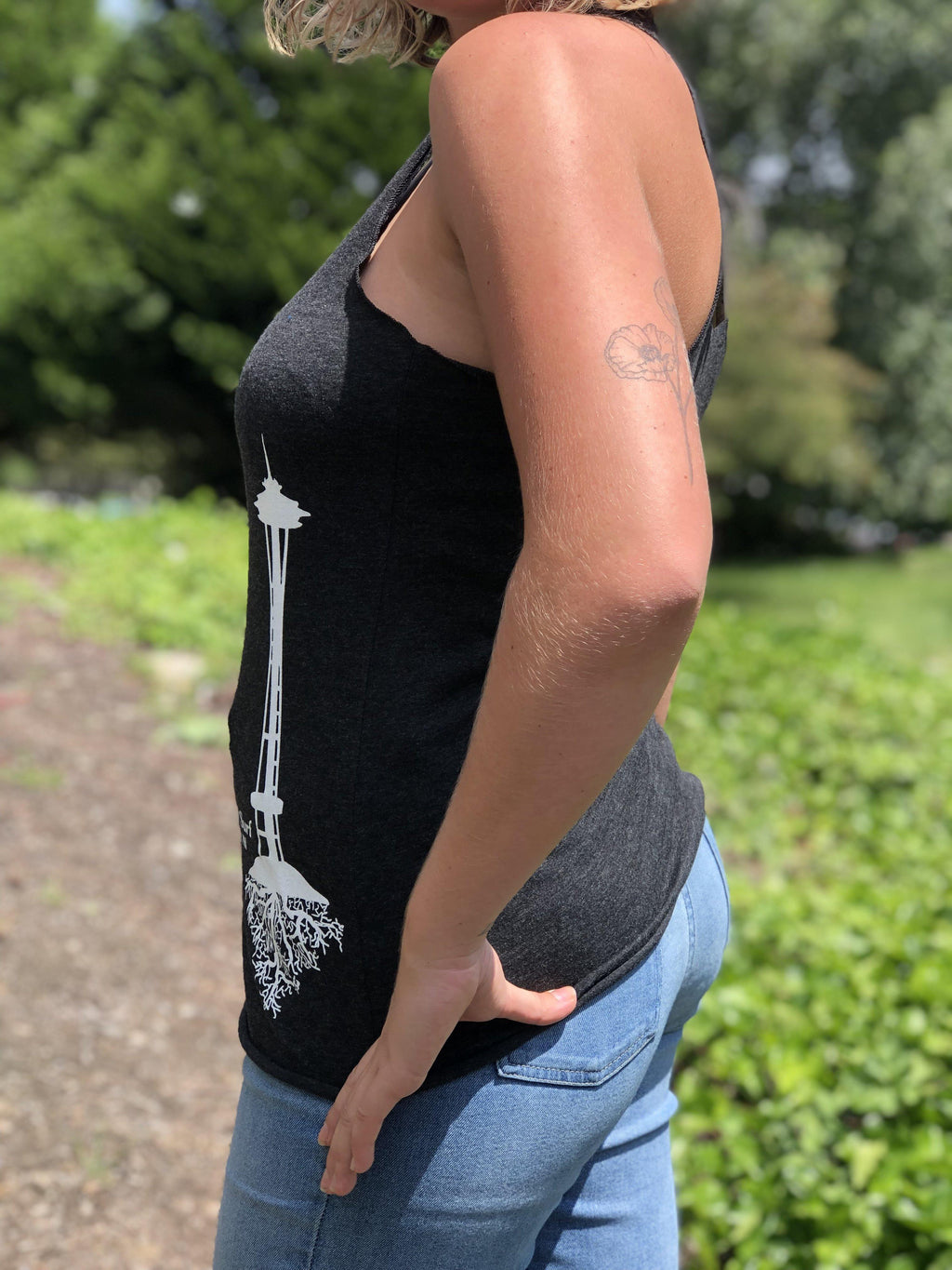 Women's Needle Tank - Dark Grey/White - Urban Surf