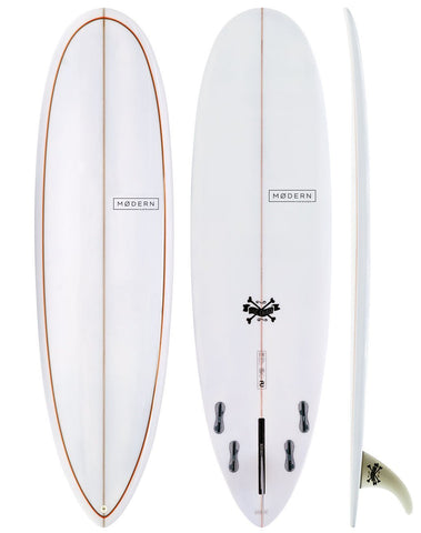 Grey/Orange Pinline Modern Love Child Surfboard